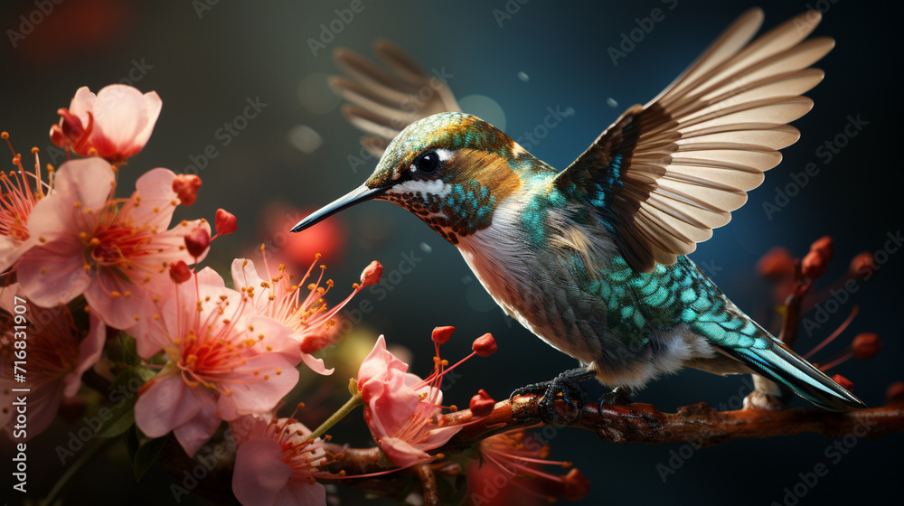 Fototapeta premium Hummingbird in the Flower