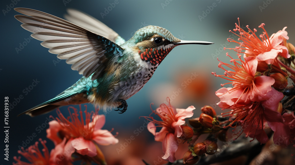 Naklejka premium Hummingbird in the Flower