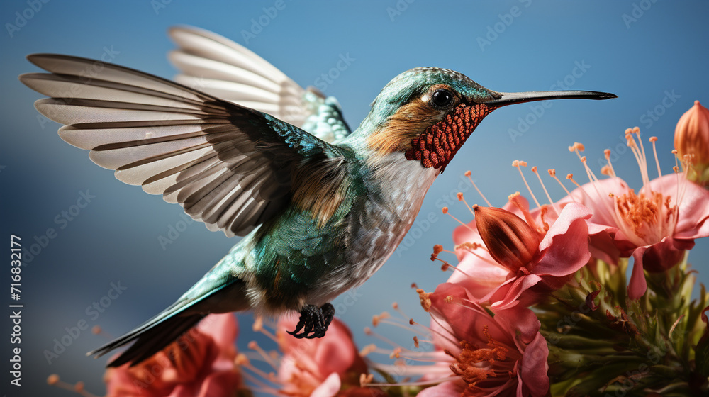 Hummingbird in the Flower