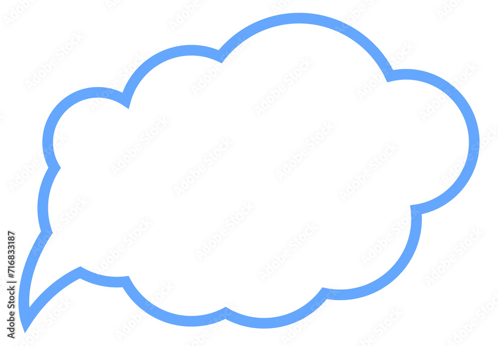 Speech cloud template. Empty blue line bubble Speech cloud template. Empty blue line bubble