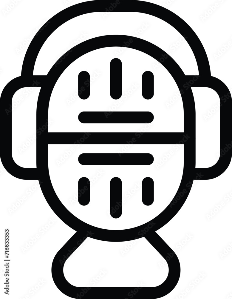Microphone spanish lesson icon outline vector. Program lexicon. Adult class Microphone spanish lesson icon outline vector. Program lexicon. Adult class