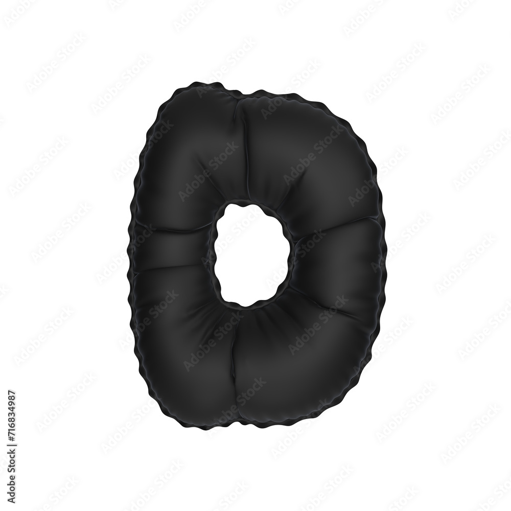 3d illustration black matt balloon letter D 3d illustration black matt balloon letter D