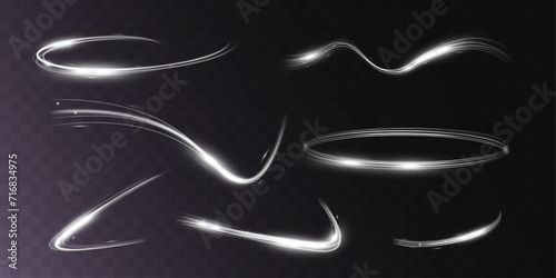 White blur trail wave,wavy silver line of light speed.Vector illustration.
