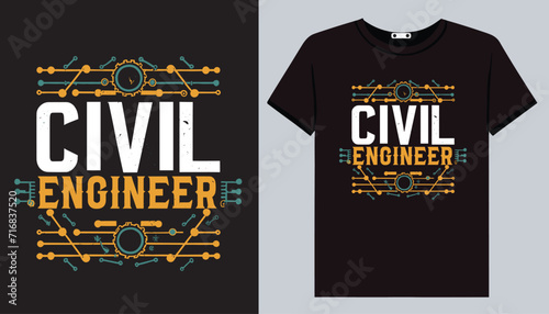 Civil Engineer t-shirt design, engineering construction