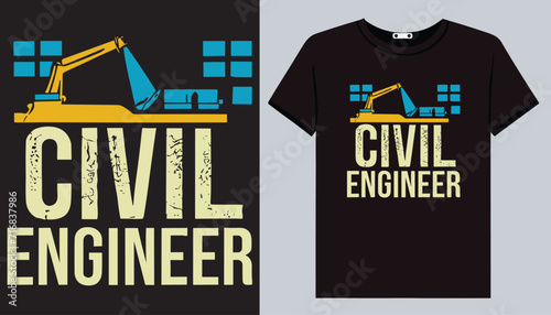 Civil Engineer t-shirt design, engineering construction