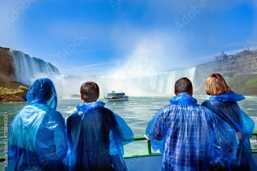 Passengers view of Niagara Falls from tour boat