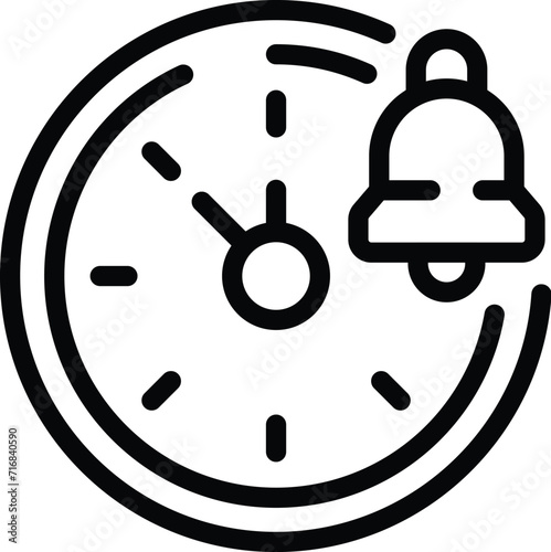 Alarm clock chemistry icon outline vector. Lesson time. Professor school