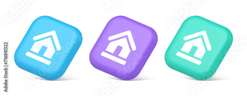 Homepage main page cyberspace address button web interface menu emblem 3d realistic isometric icon