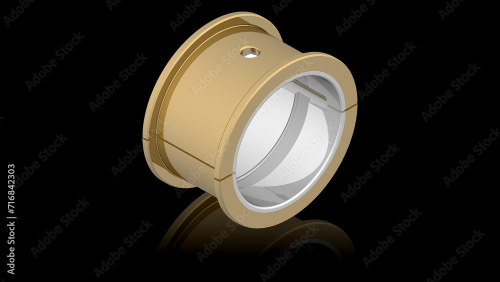 Plain journal bearing illustration showing a bronze liner with babbitt