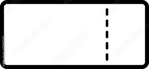 Simple ticket icon with perforated line, no text