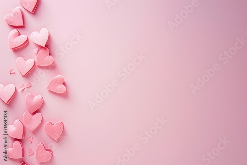 hearts pink background for valentines day concept © ProductionK