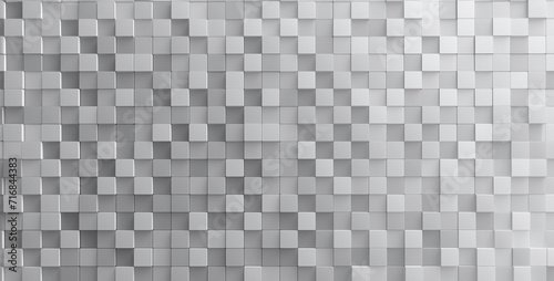 Abstract background of white and gray cubes. 3d rendering, 3d illustration.