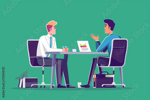 Illustration of a job interview, perfect candidate, new employee