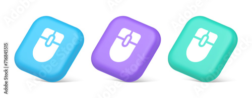 Mouse computer scrolling device cursor button click control cyberspace interface 3d isometric icon
