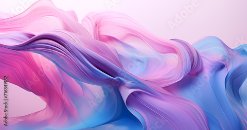 abstract cloth calm rythm with soft gradient, pink blue tones, ideal for background, pattern wavy smoke cloth fabric photo