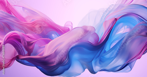 abstract cloth calm rythm with soft gradient, pink blue tones, ideal for background, pattern wavy smoke cloth fabric photo