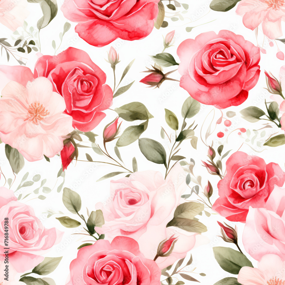 a set of watercolor red rose flowers and leaves a set of watercolor red rose flowers and leaves