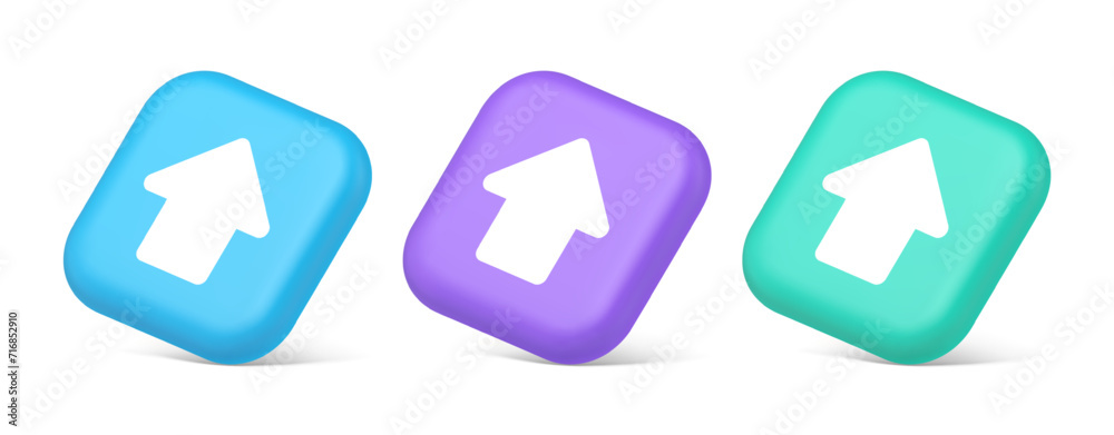 Arrow up button directional pointer cyberspace cursor 3d realistic isometric icon Arrow up button directional pointer cyberspace cursor 3d realistic isometric icon
