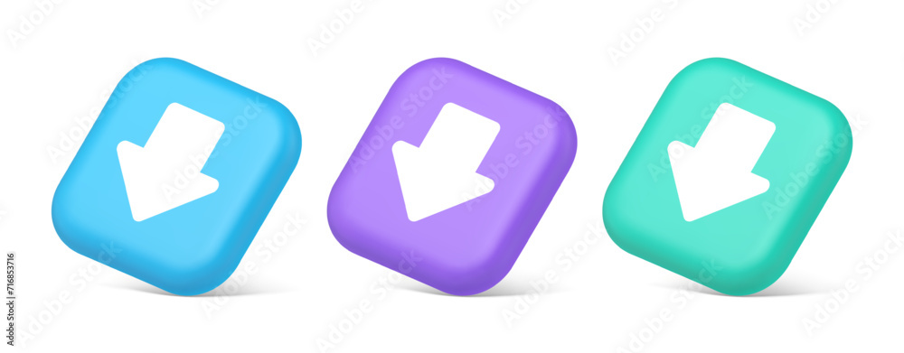 Arrow down button keyboard navigation pointer cyberspace downloading web app 3d isometric icon Arrow down button keyboard navigation pointer cyberspace downloading web app 3d isometric icon
