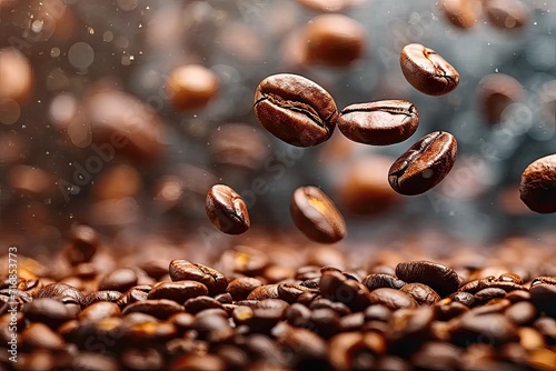 Coffee beans embodying caffeine and roast perfect for espresso brown hue blending into any drink food speaks of black dark seeds background fading into close up macro mocha and natural aroma © Thares2020
