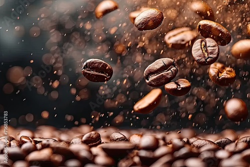 Coffee beans embodying caffeine and roast perfect for espresso brown hue blending into any drink food speaks of black dark seeds background fading into close up macro mocha and natural aroma