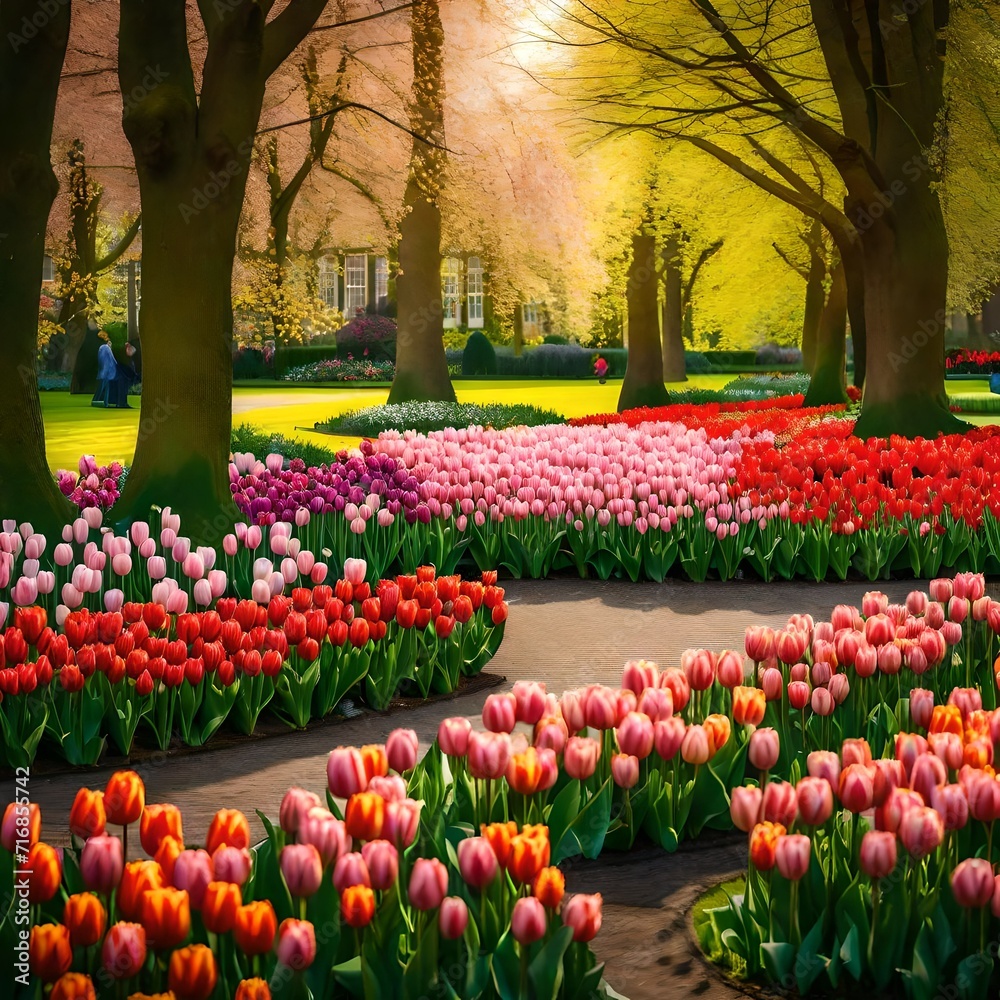 tulip field in spring tulip field in spring