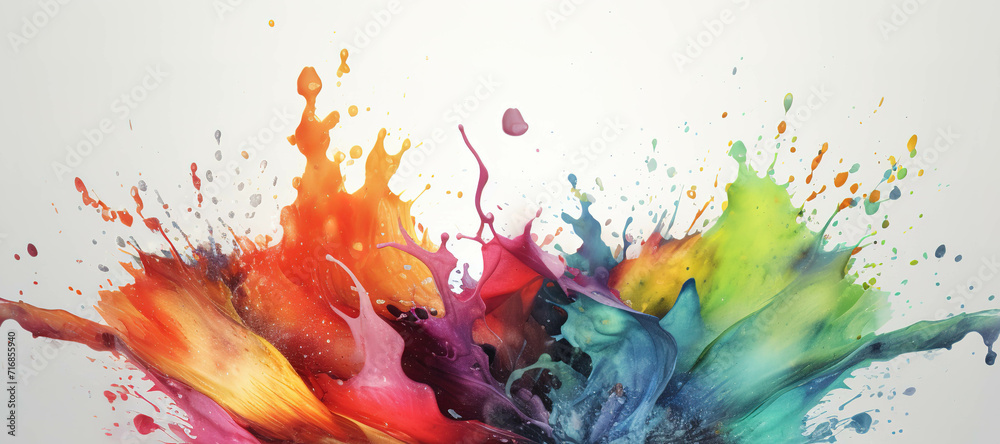 colorful watercolor ink splashes, paint 83