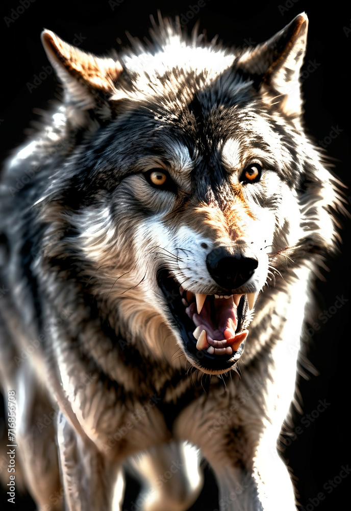 Wolf Wildlife portrait Evil , animal night lupus hunter hungry