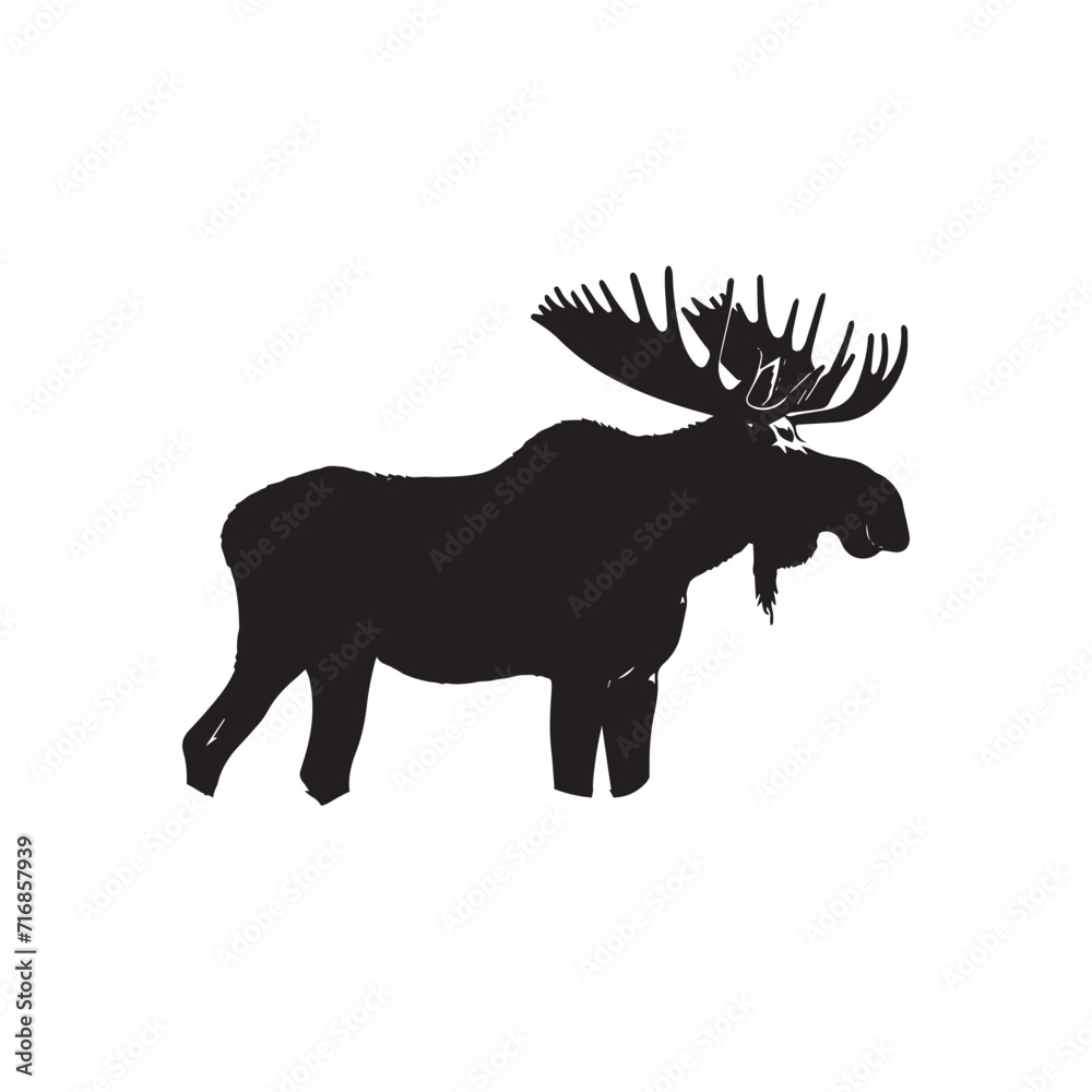 silhouette of a moose isolated on white silhouette of a moose isolated on white