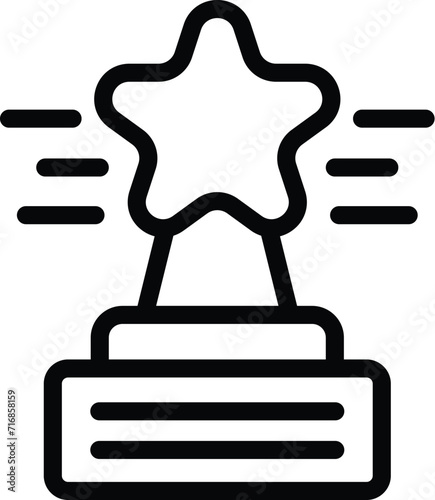 Star marathon cup icon outline vector. Sport race. Female leisure