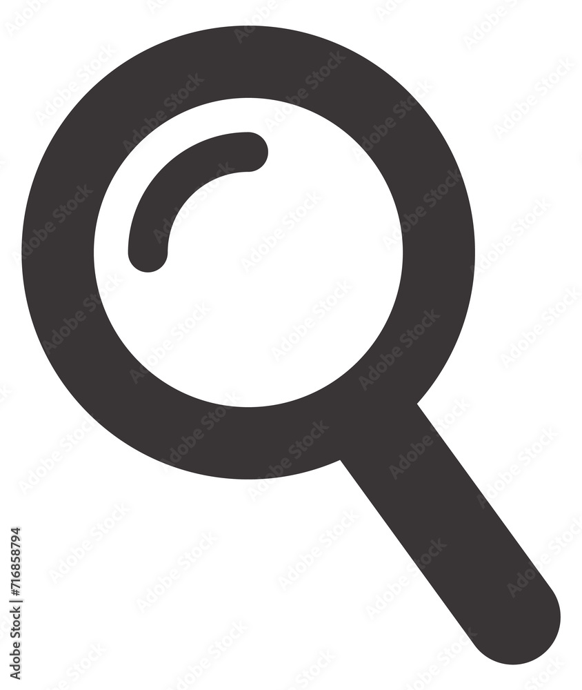 Magnifying glass icon. Black search symbol. Zoom sign Magnifying glass icon. Black search symbol. Zoom sign