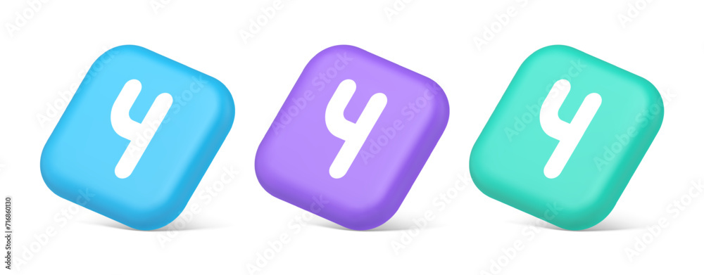 Four number squared button keyboard interface financial calculation service 3d isometric icon Four number squared button keyboard interface financial calculation service 3d isometric icon