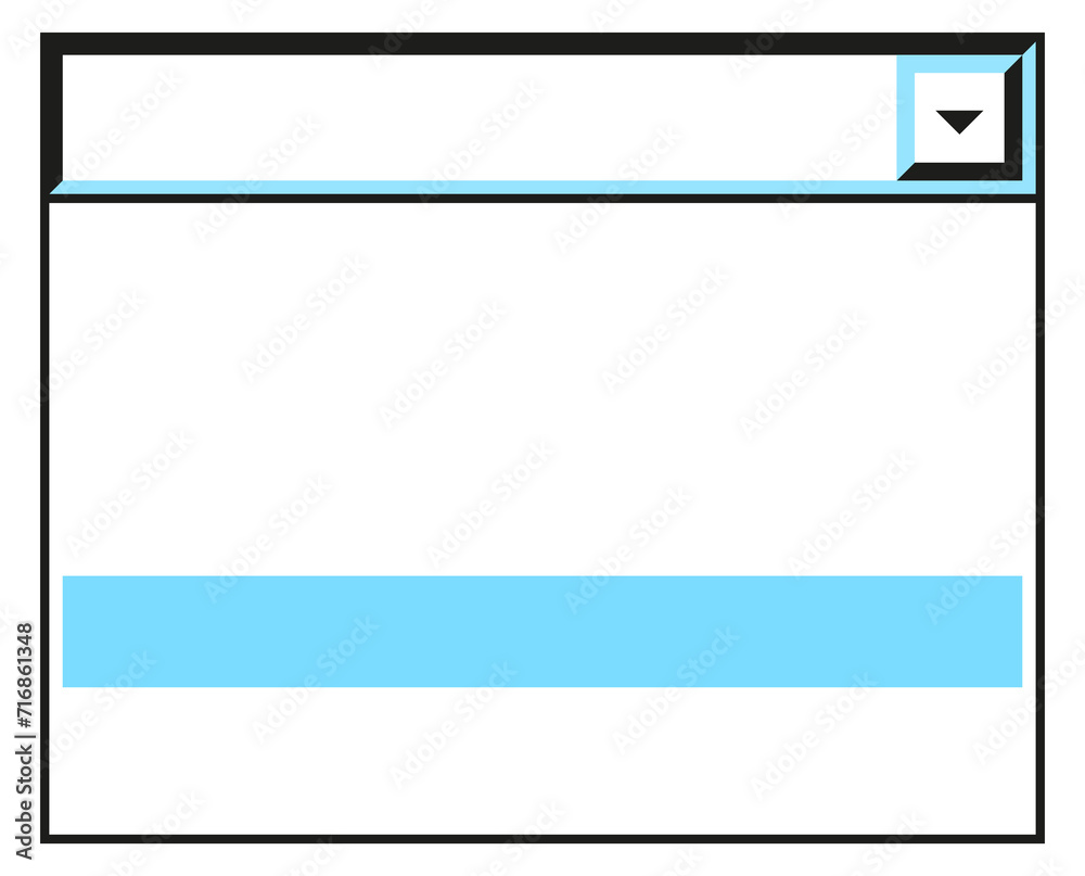 Drop down list in retro os style. Interface element Drop down list in retro os style. Interface element