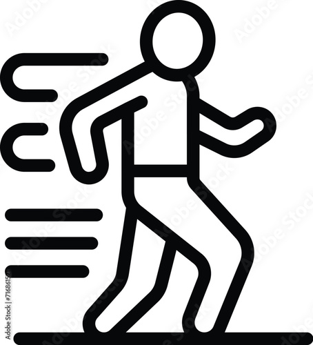 Running athlete icon outline vector. Walk sprint race. Female exertion