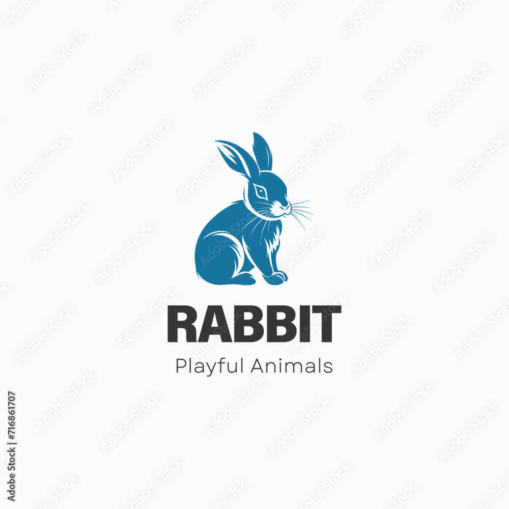 Fototapeta premium rabbit farm logo vector illustration
