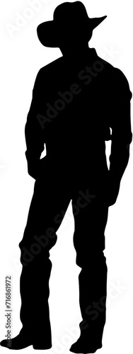 silhouette of a person cowboy