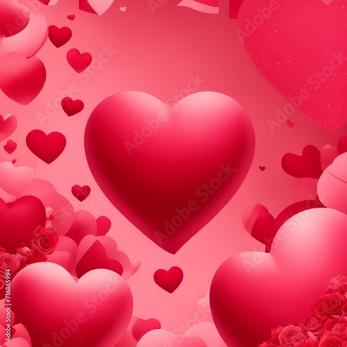 Valentine s Day Love  A charming background adorned with hearts  symbolizing romance and celebration  perfect for Valentine s Day cards  decorations  and gifts