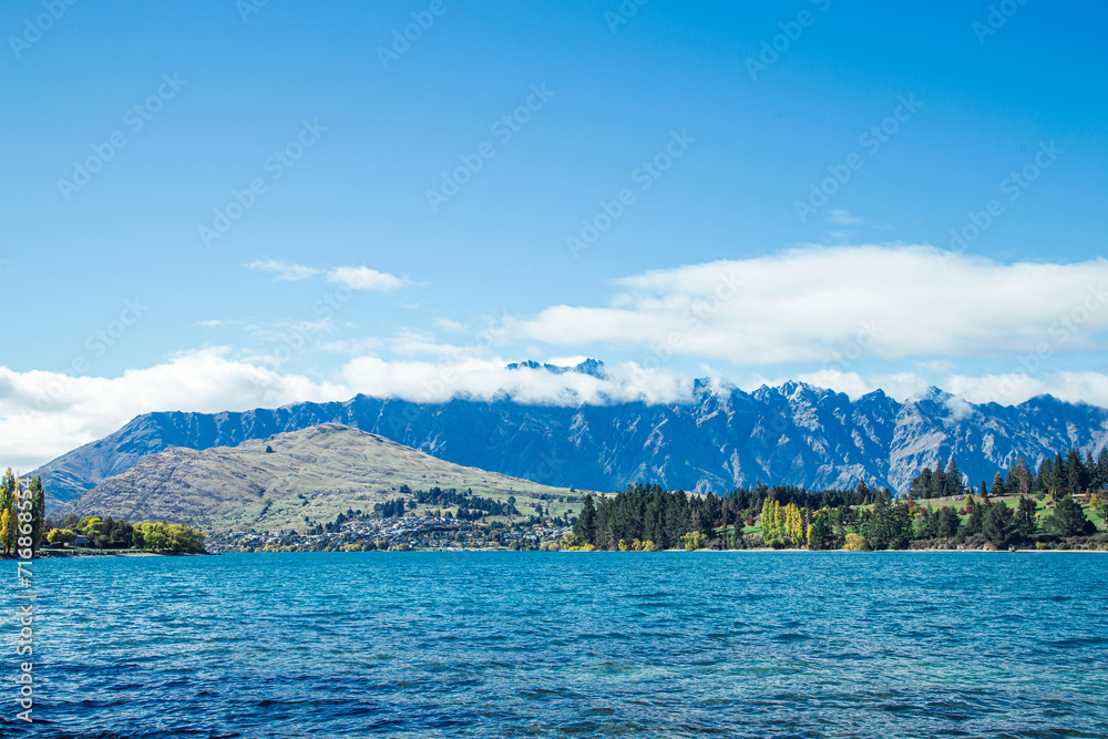 lake in the mountains, queenstown, new zealand