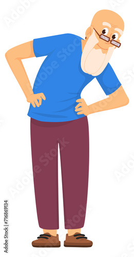 Senior exercise. Old man workout. Fitness training