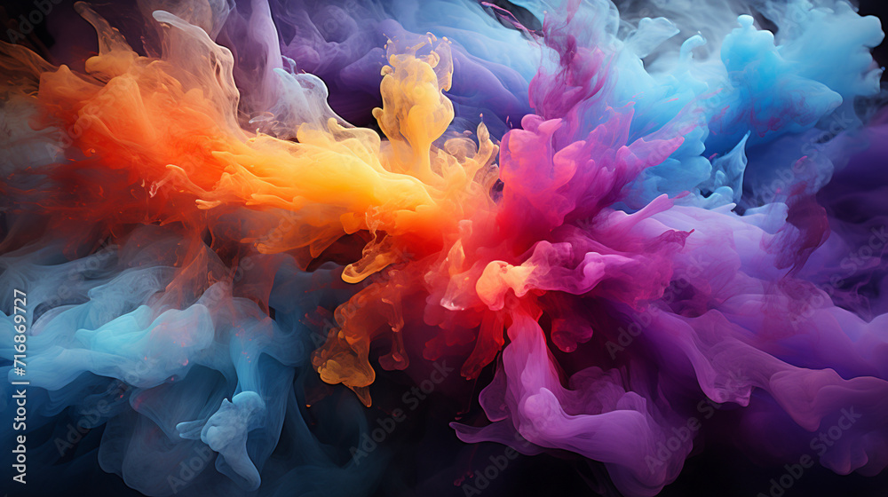 Fototapeta premium Vibrant Paint Explosion Abstract Color Splash Dynamic Flow