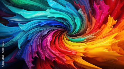 Vibrant swirl of paint waves in various colors. Colorful background.