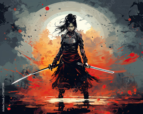 A female Samurai Warrior photo