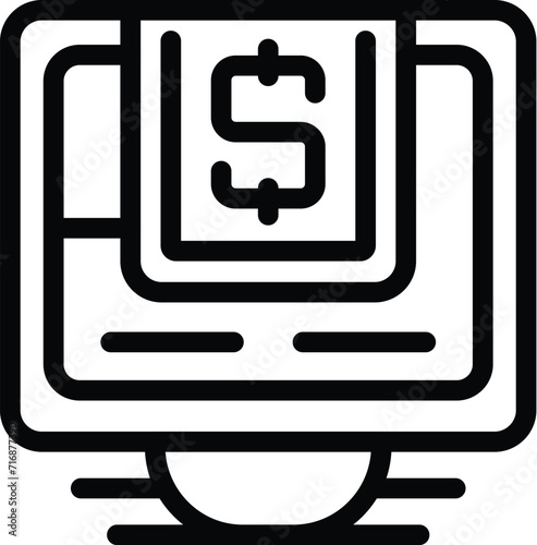 Online computer plan icon outline vector. System charge. Economy model
