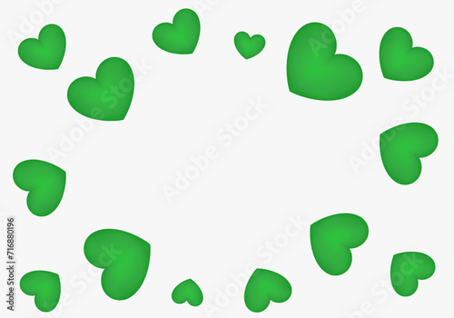 Plantilla con fondo de corazones verdes