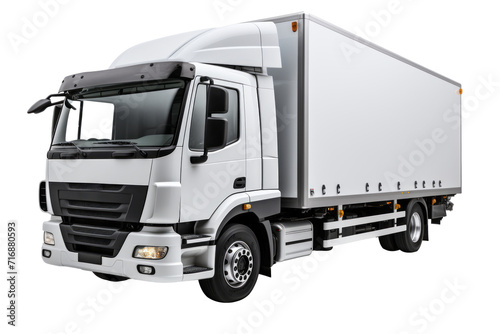 White Truck on Transparent Background