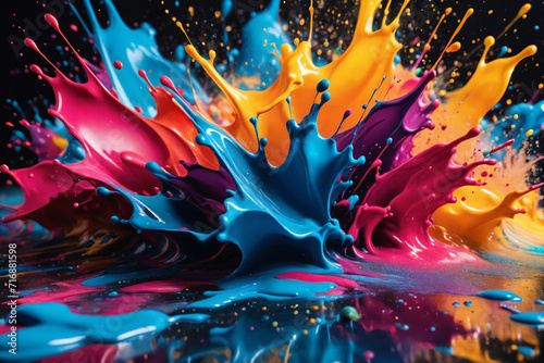 Abstract background with colorful splashes