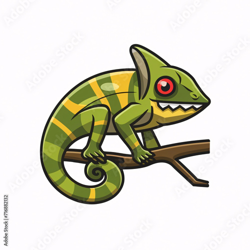 Flat logo illustration of Chameleon