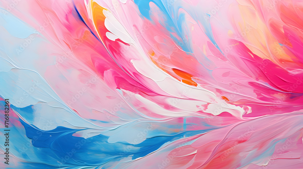 Abstract Painting With Pink Blue And Yellow Colors,,
abstract background of acrylic paint in blue, orange and pink colors 