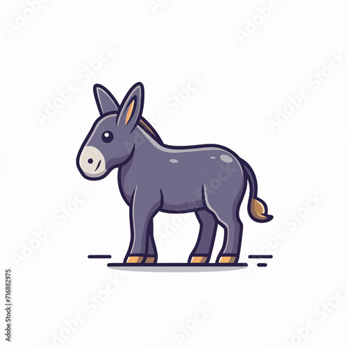 Flat logo illustration of Donkey