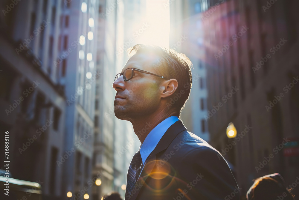 Fototapeta premium Urban Financial Wizard in the City